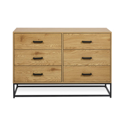 Harlow Light Oak Effect 6 Drawer Chest