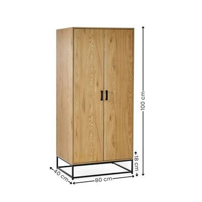 Harlow Light Oak Effect 2 Door Wardrobe