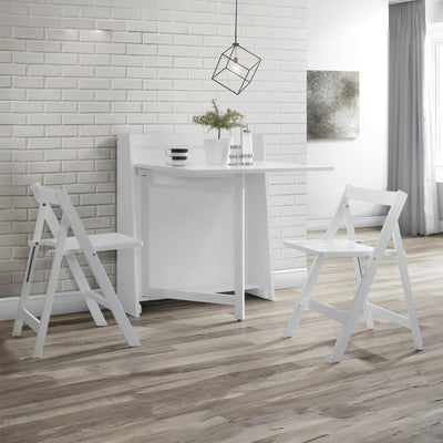 Helsinki Compact Folding White Dining Set