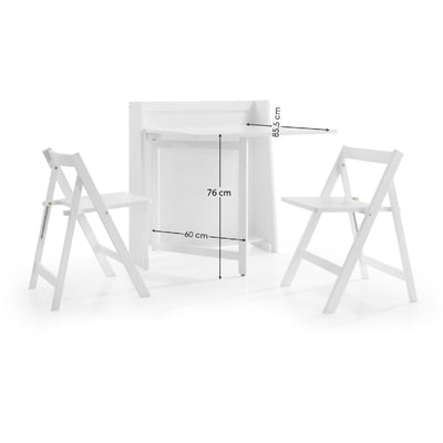 Helsinki Compact Folding White Dining Set