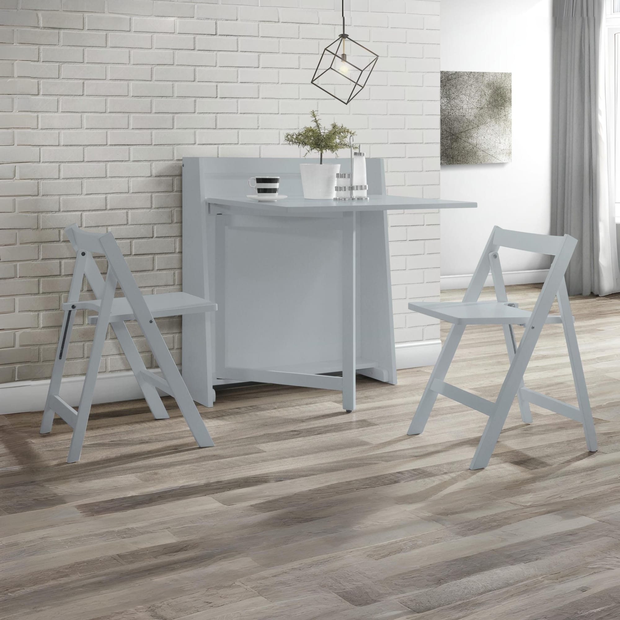 Helsinki Compact Folding Light Grey Dining Set