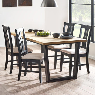 Hilton Oak Veneer Herringbone Dining Table