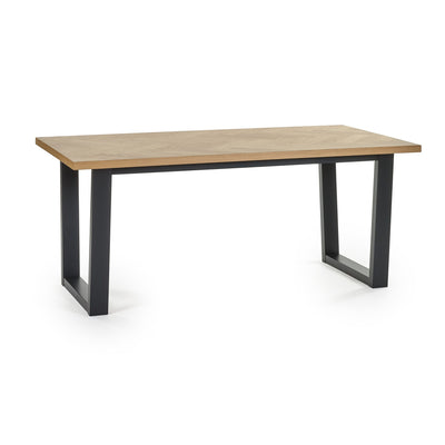 Hilton Oak Veneer Herringbone Dining Table