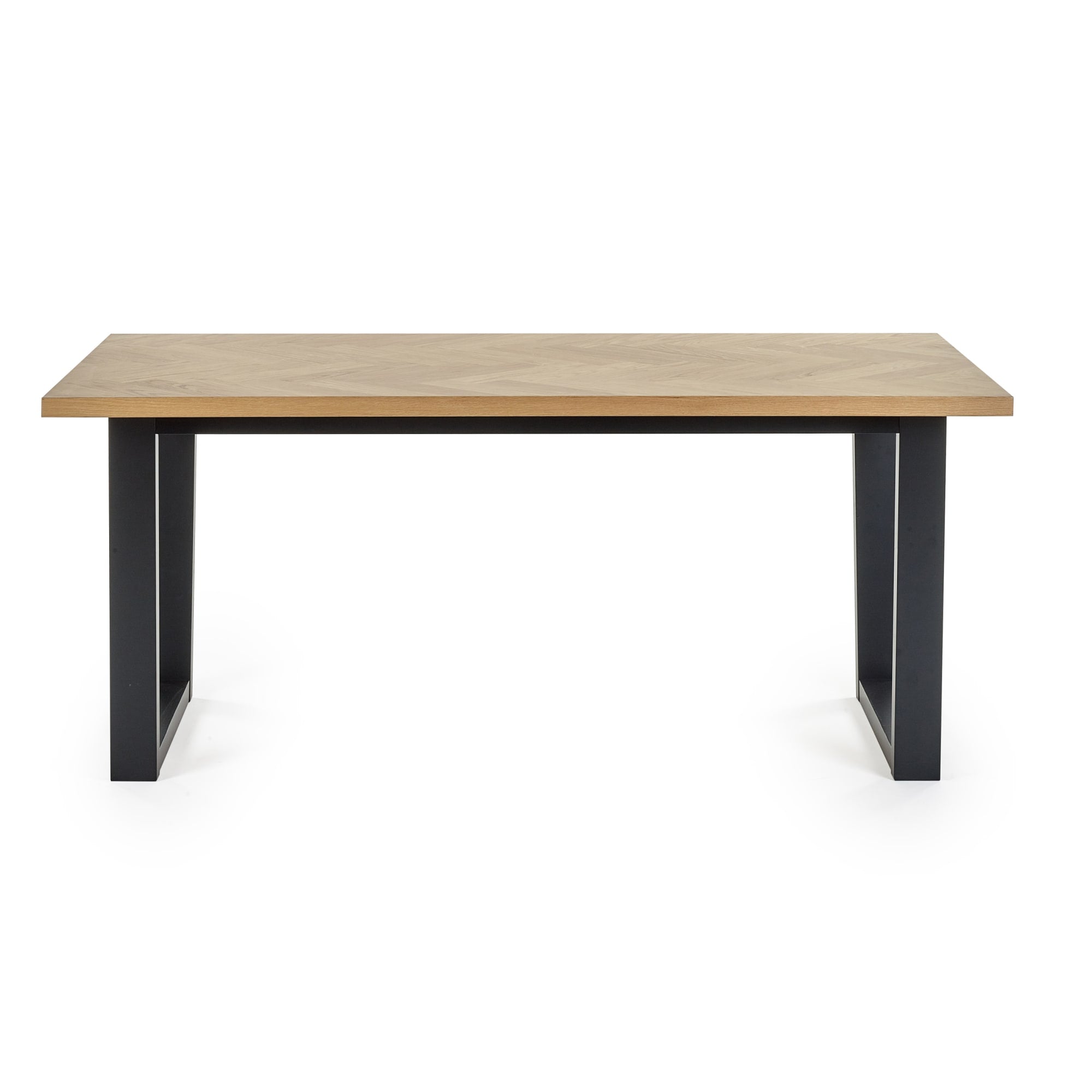 Hilton Oak Veneer Herringbone Dining Table