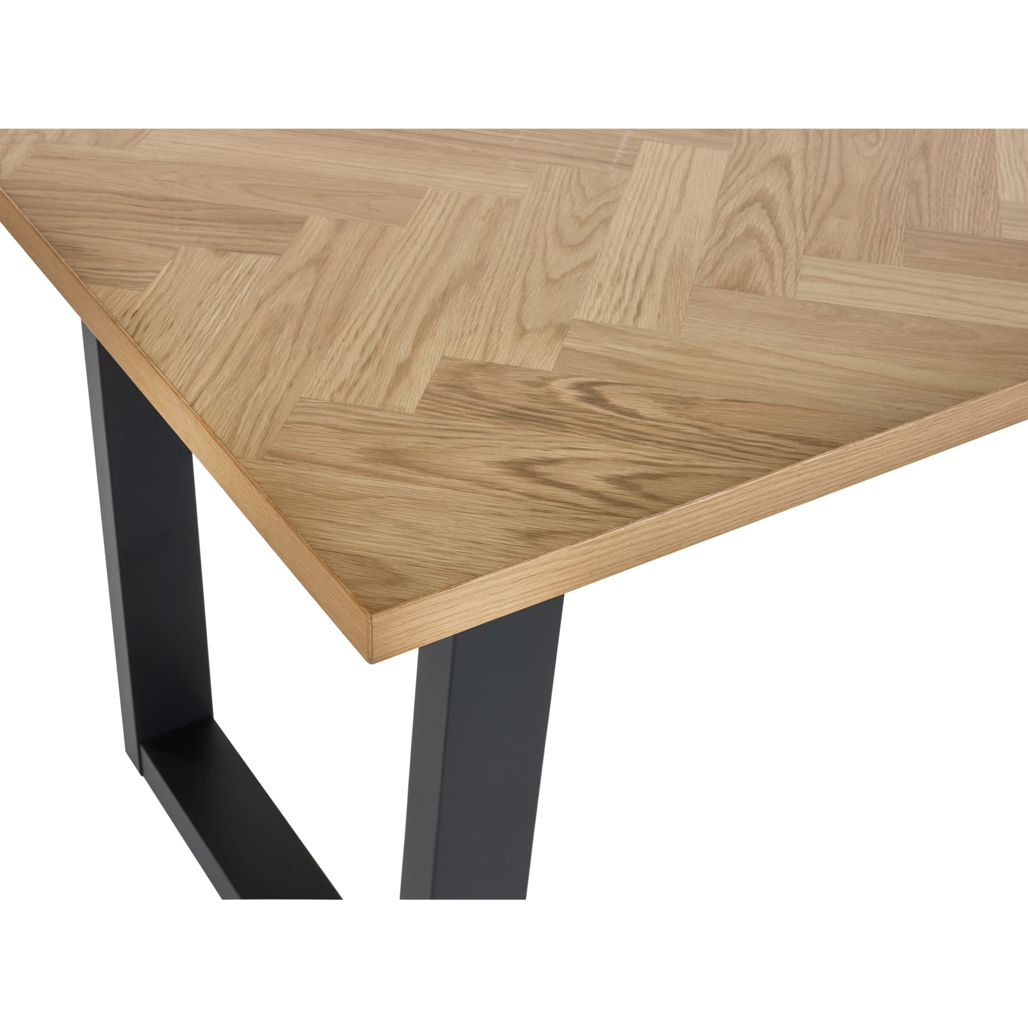 Hilton Oak Veneer Herringbone Dining Table