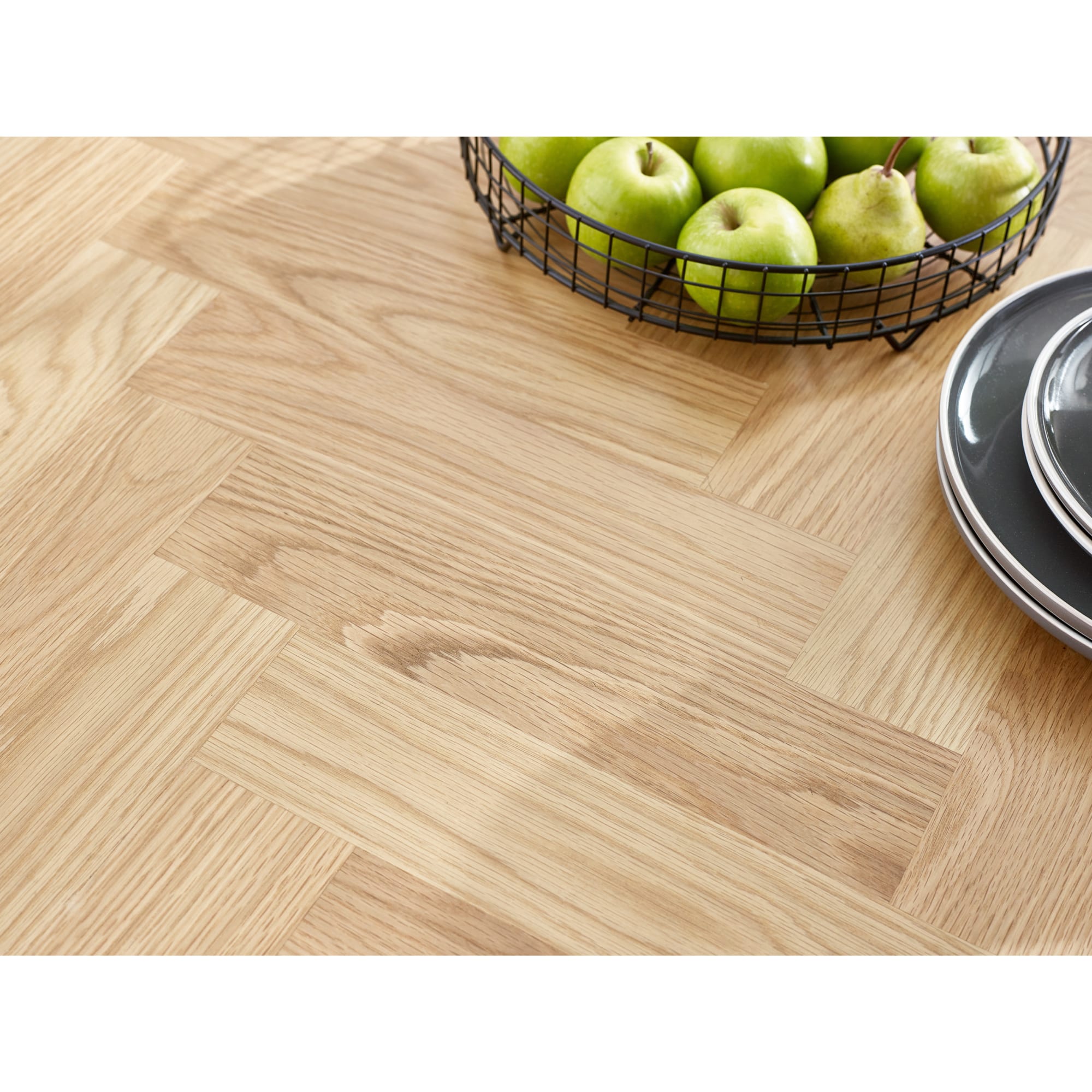 Hilton Oak Veneer Herringbone Dining Table