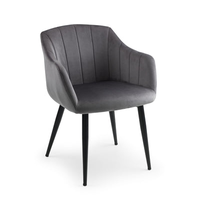 Set Of 2 Hobart Scalloped Dining Chairs - Grey