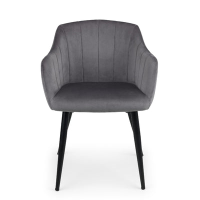 Set Of 2 Hobart Scalloped Dining Chairs - Grey