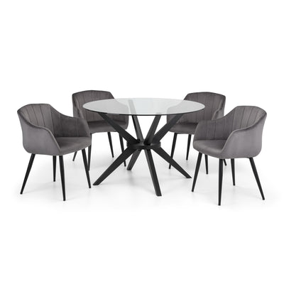 Set Of 2 Hobart Scalloped Dining Chairs - Grey