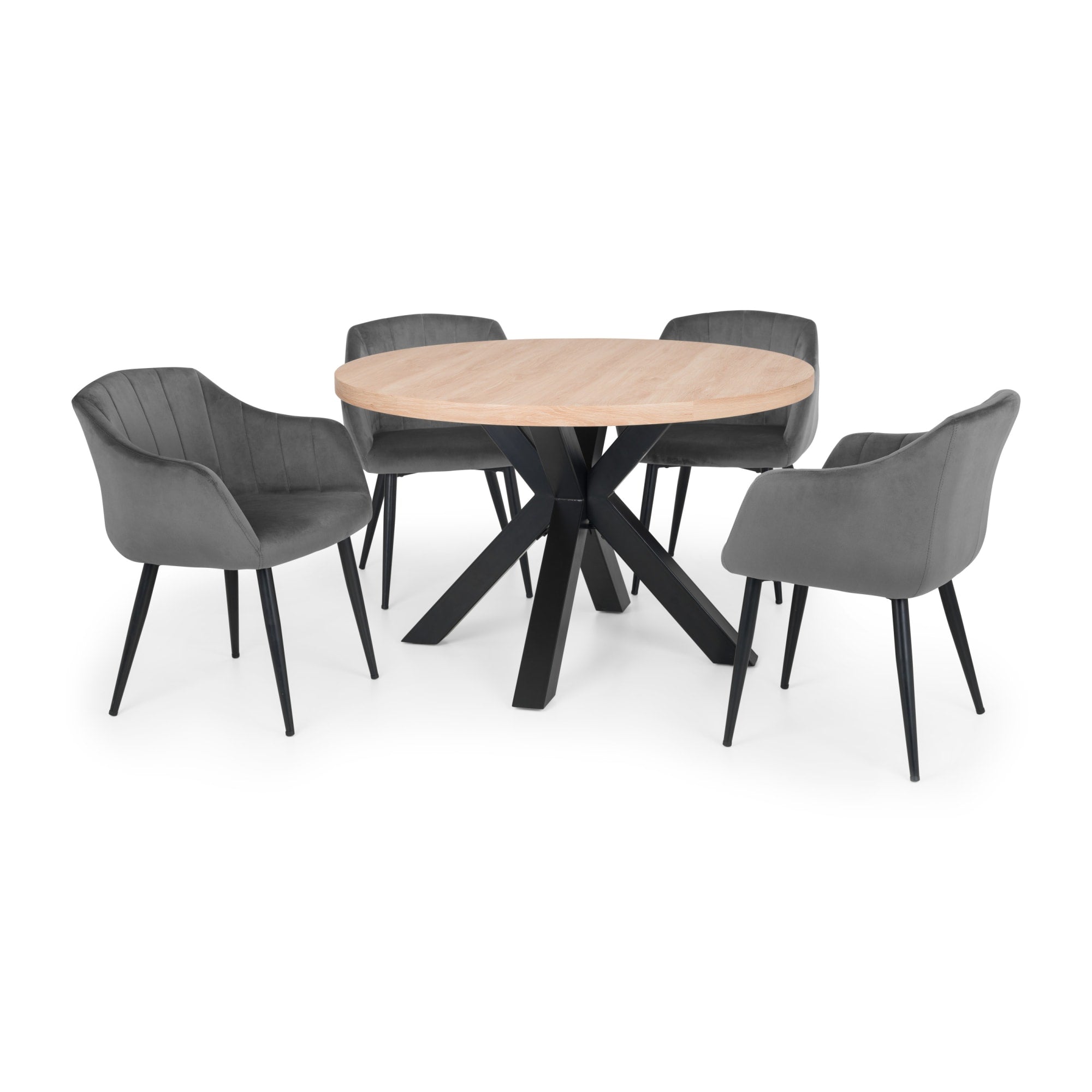 Set Of 2 Hobart Scalloped Dining Chairs - Grey