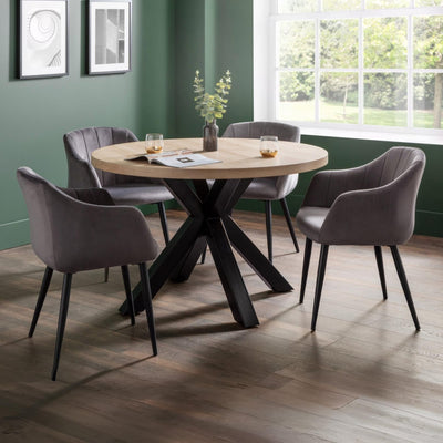 Set Of 2 Hobart Scalloped Dining Chairs - Grey