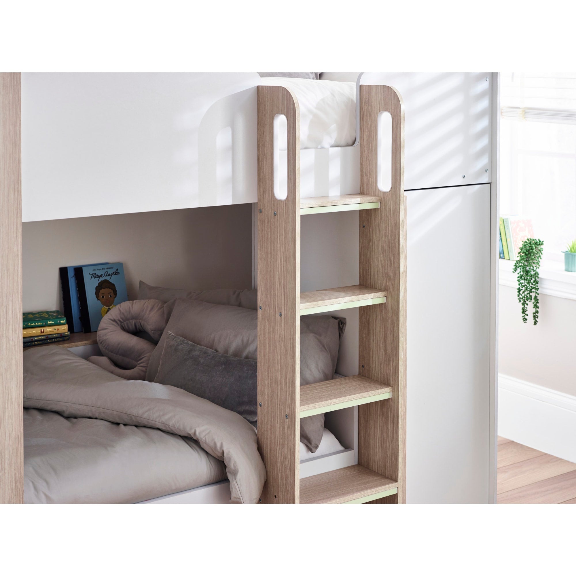 Horizon Bunk Bed - Pale Wood And White