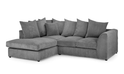 Harley Jumbo Sofa Grey Left Hand Facing Corner