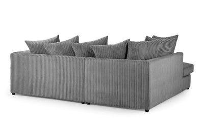 Harley Jumbo Sofa Grey Left Hand Facing Corner