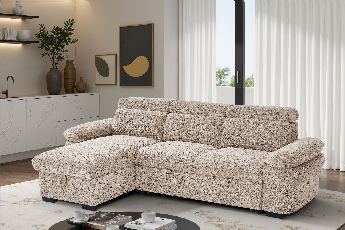 Hudson Sofabed Beige Universal Corner
