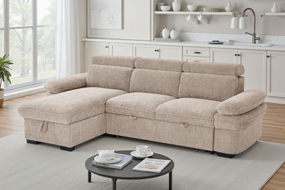 Hudson Sofabed Beige Universal Corner