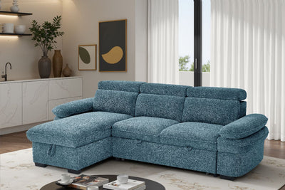 Hudson Sofabed Blue Universal Corner