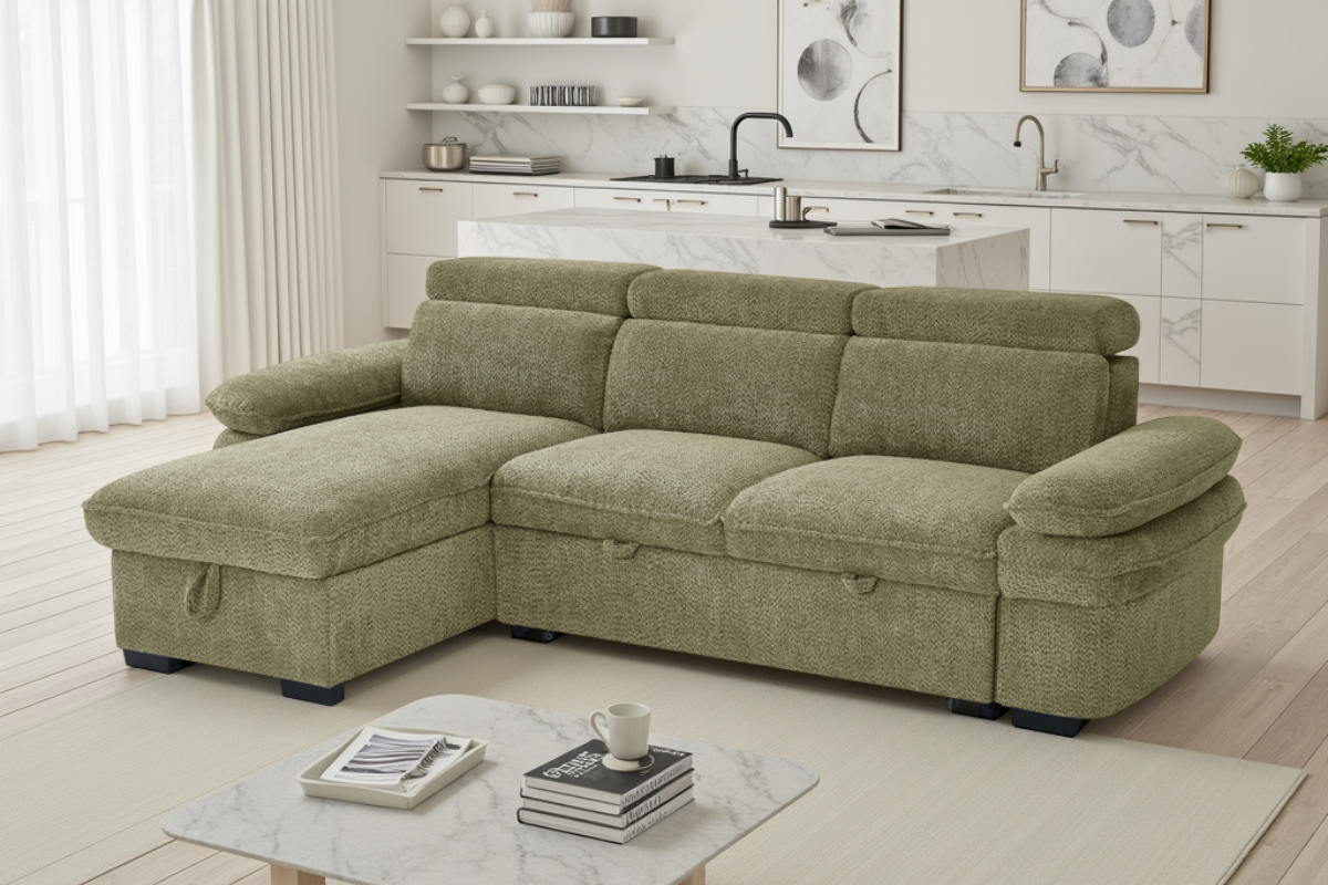 Hudson Sofabed Green Universal Corner
