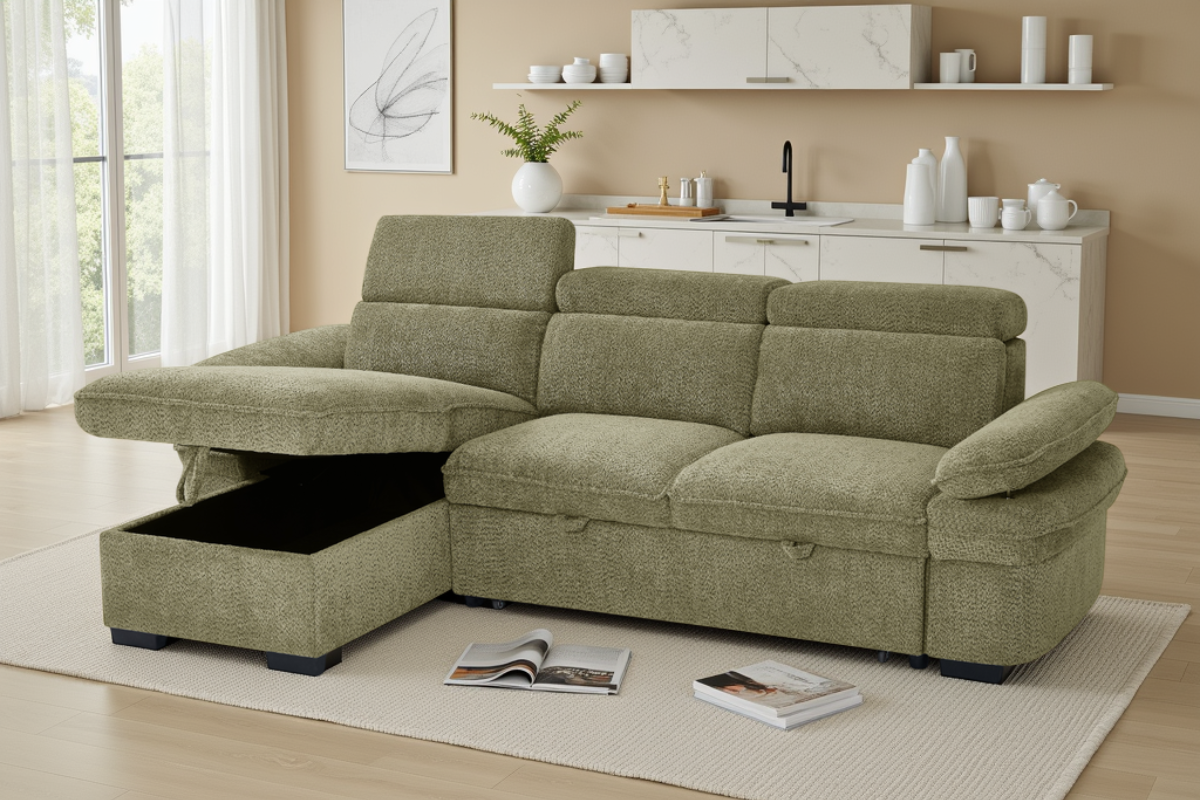 Hudson Sofabed Green Universal Corner