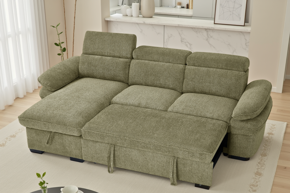 Hudson Sofabed Green Universal Corner