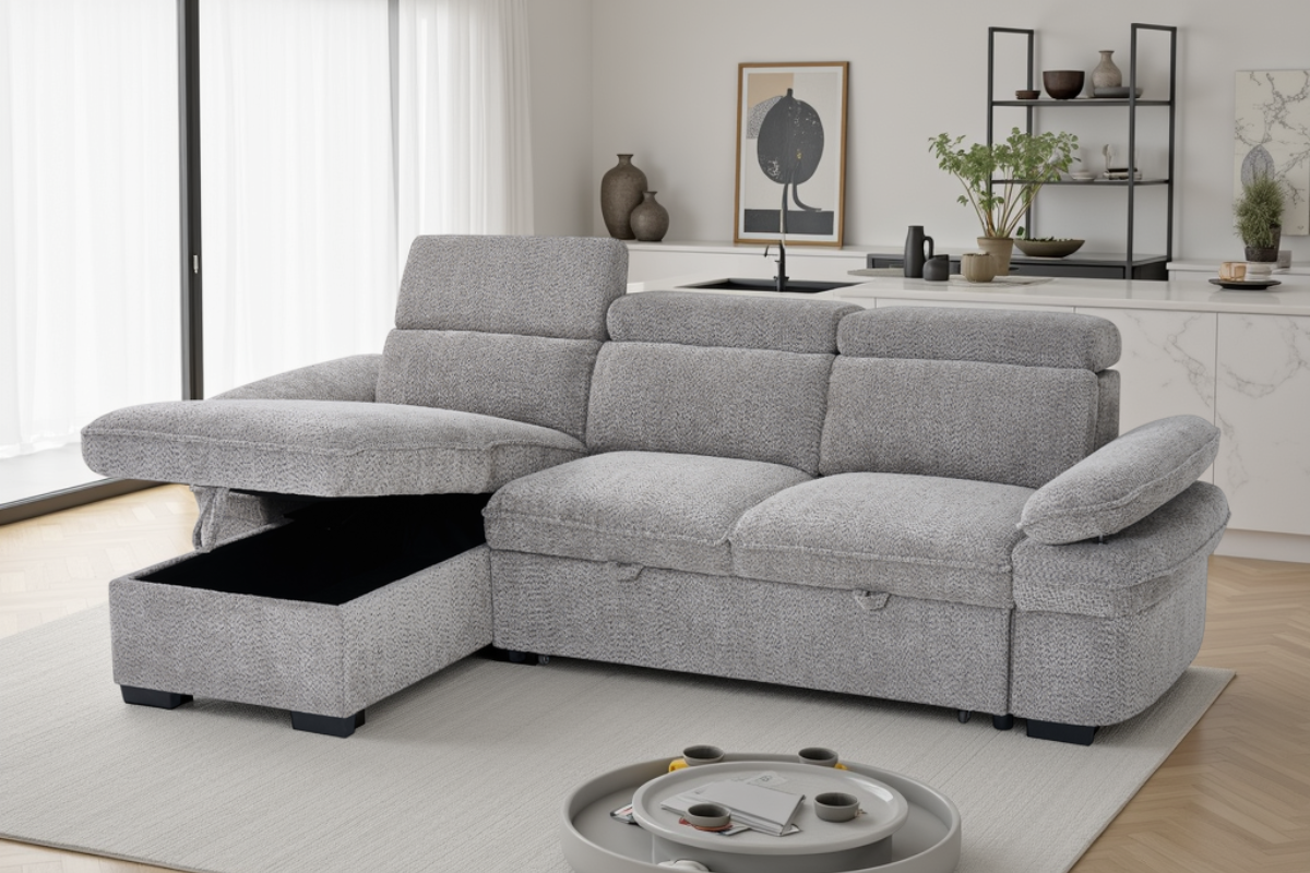Hudson Sofabed Grey Universal Corner