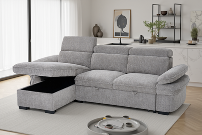 Hudson Sofabed Grey Universal Corner