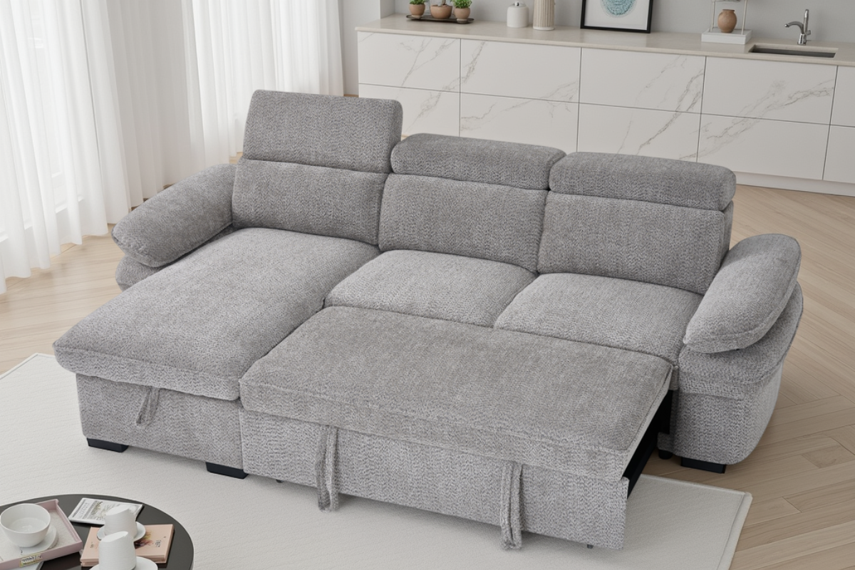 Hudson Sofabed Grey Universal Corner