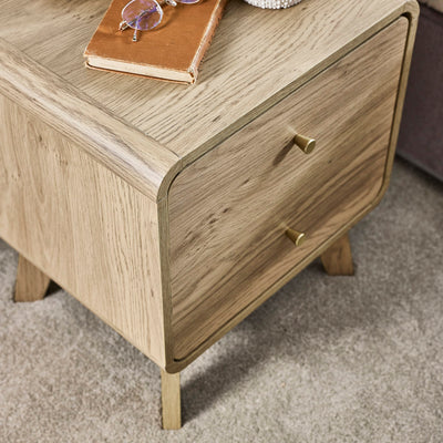 Ingrid 2 Drawer Bedside Oak