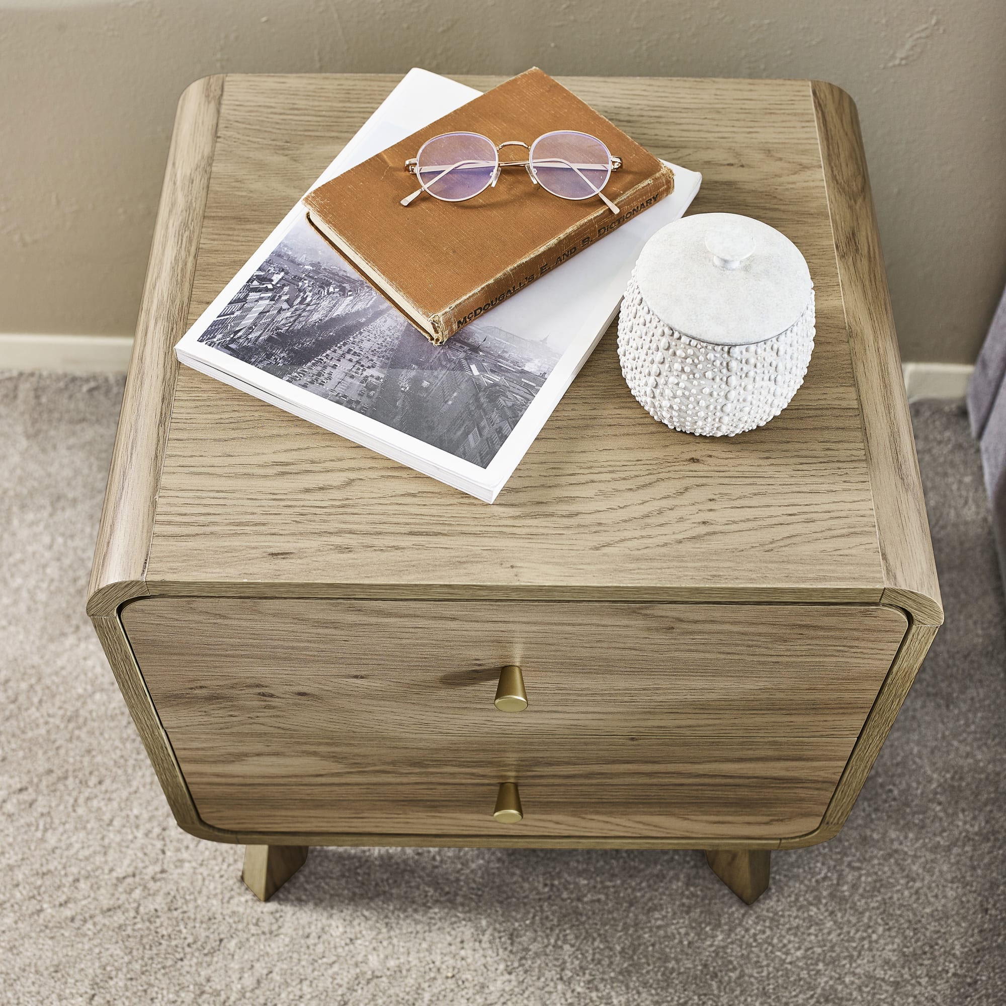 Ingrid 2 Drawer Bedside Oak
