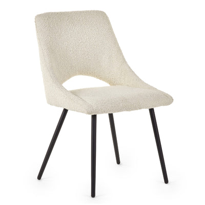 Set Of 2 Iris Boucle Dining Chairs - Ivory