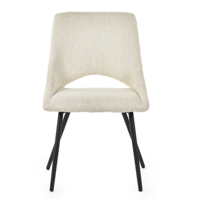 Set Of 2 Iris Boucle Dining Chairs - Ivory