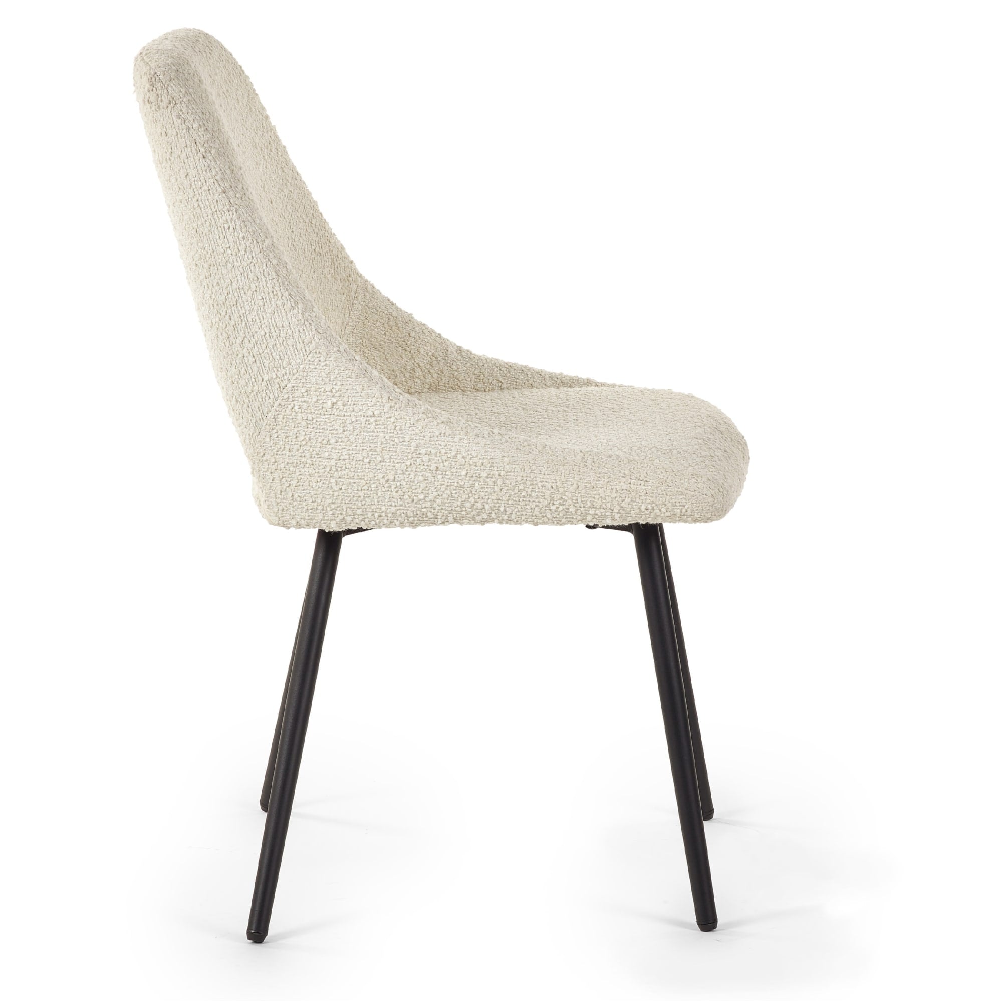 Set Of 2 Iris Boucle Dining Chairs - Ivory