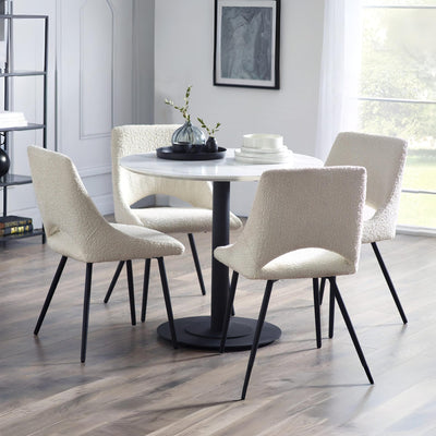 Set Of 2 Iris Boucle Dining Chairs - Ivory