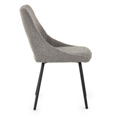 Set Of 2 Iris Boucle Dining Chairs - Grey