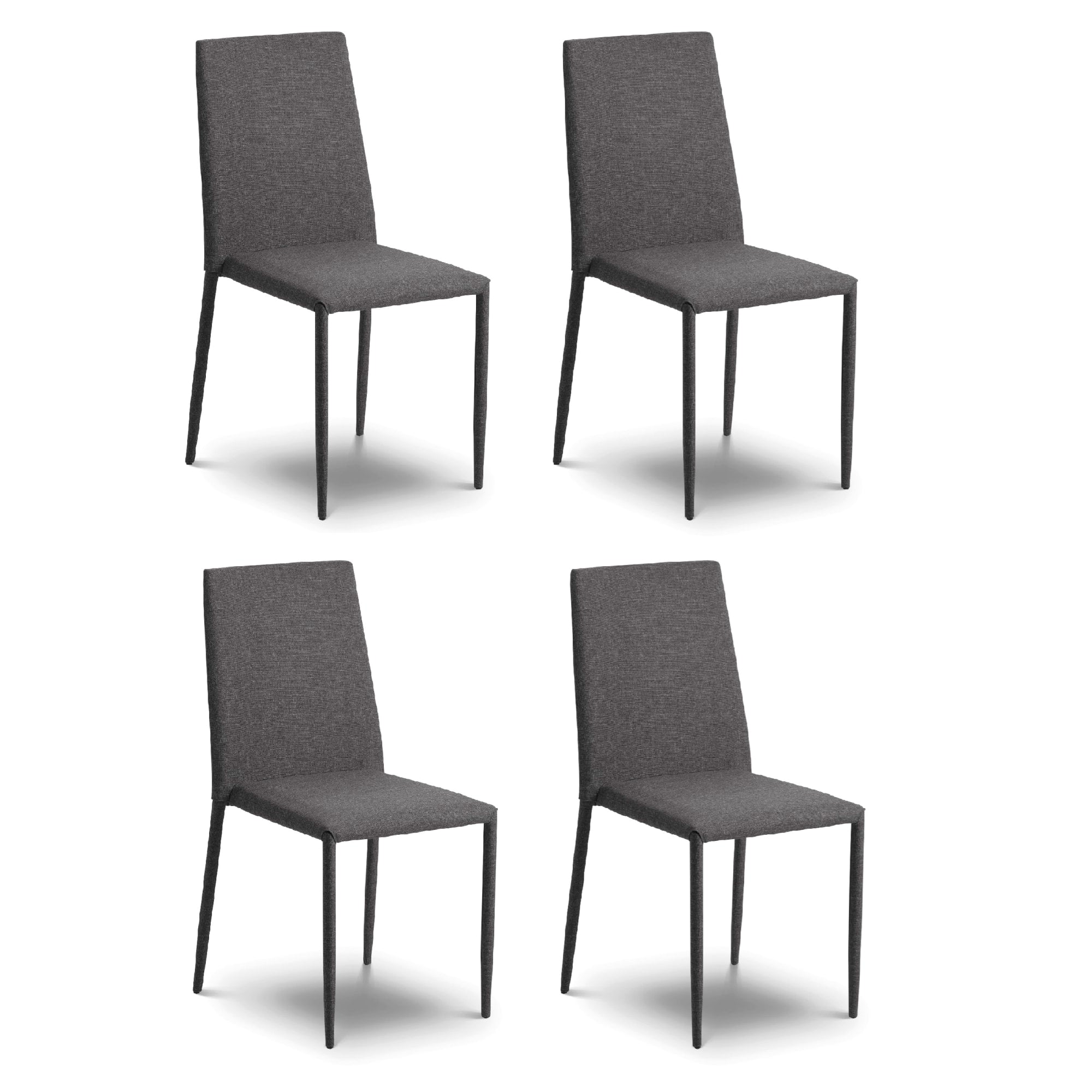 Set Of 4 Jazz Fabric Chairs Slate Grey