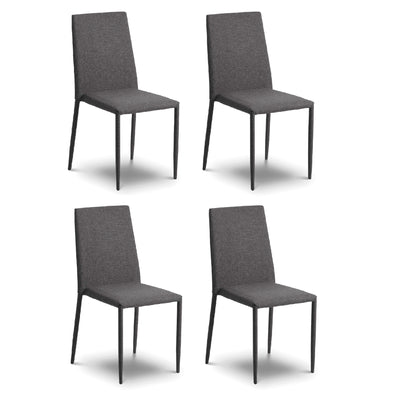 Set Of 4 Jazz Fabric Chairs Slate Grey