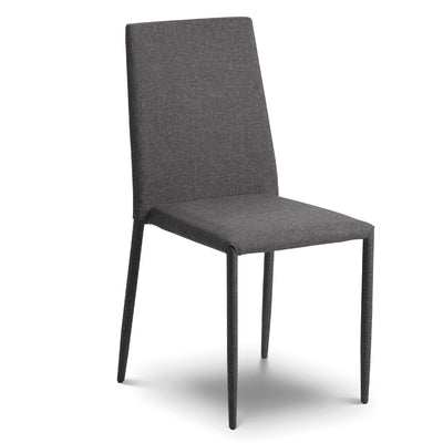 Set Of 4 Jazz Fabric Chairs Slate Grey