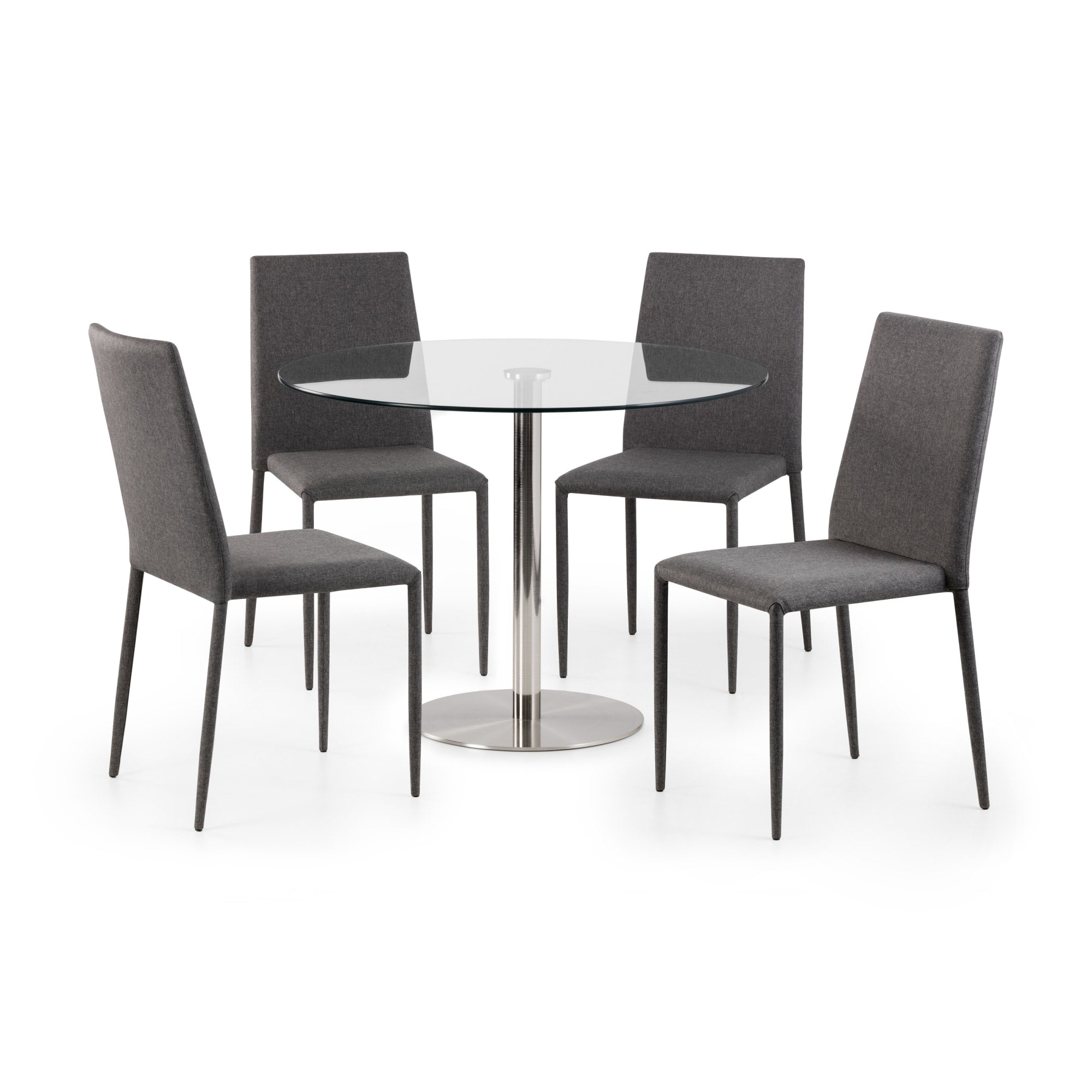 Set Of 4 Jazz Fabric Chairs Slate Grey