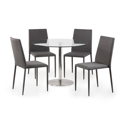 Set Of 4 Jazz Fabric Chairs Slate Grey