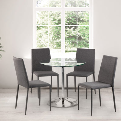 Set Of 4 Jazz Fabric Chairs Slate Grey