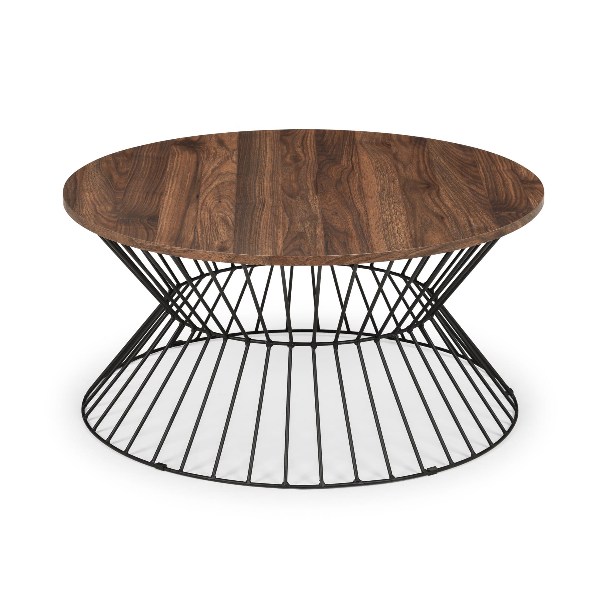 Jersey Round Wire Coffee Table - Walnut
