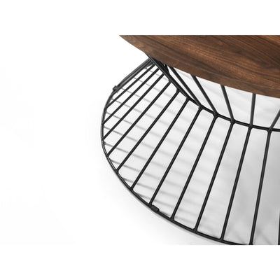 Jersey Round Wire Coffee Table - Walnut