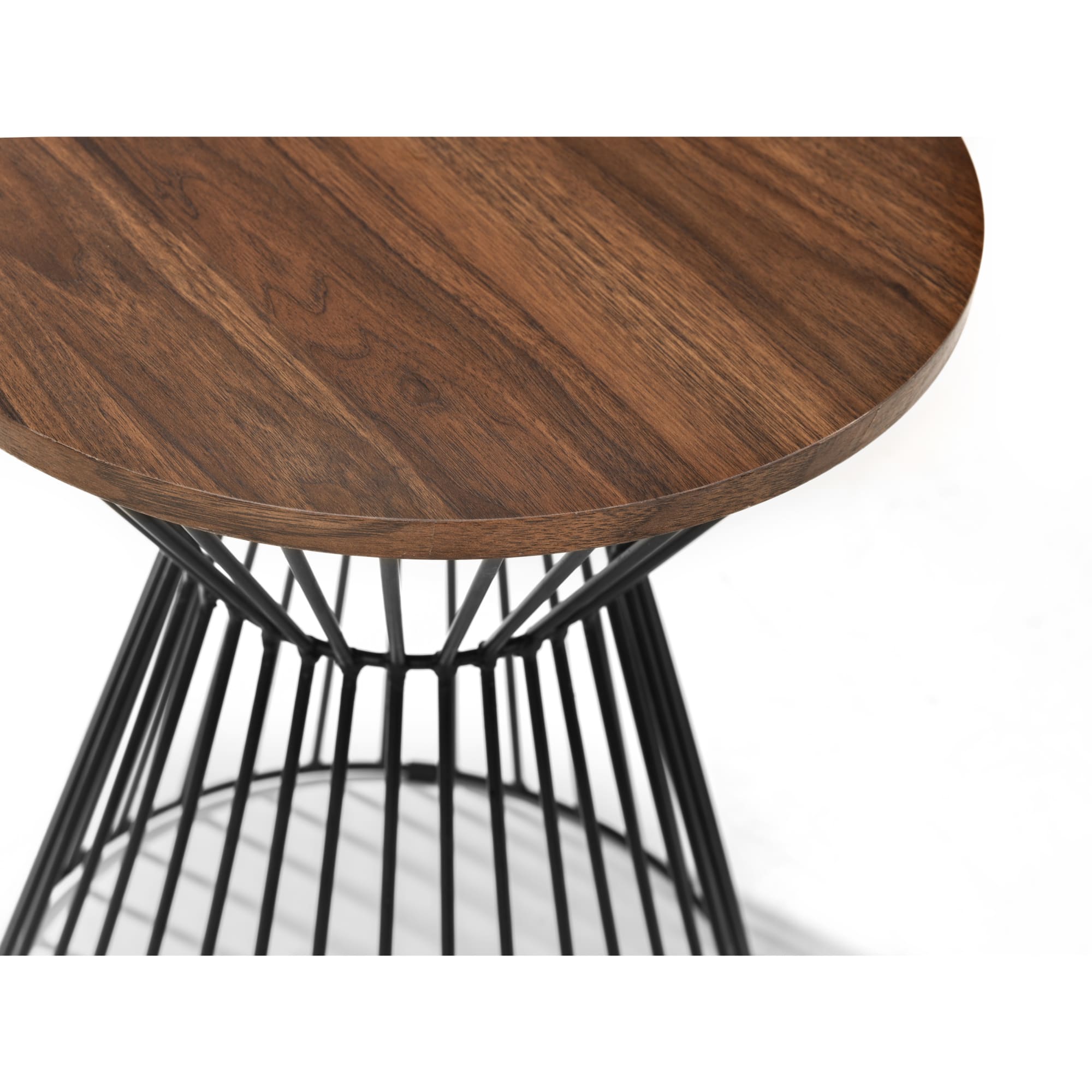Jersey Round Wire Lamp Table - Walnut