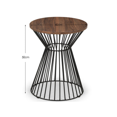 Jersey Round Wire Lamp Table - Walnut