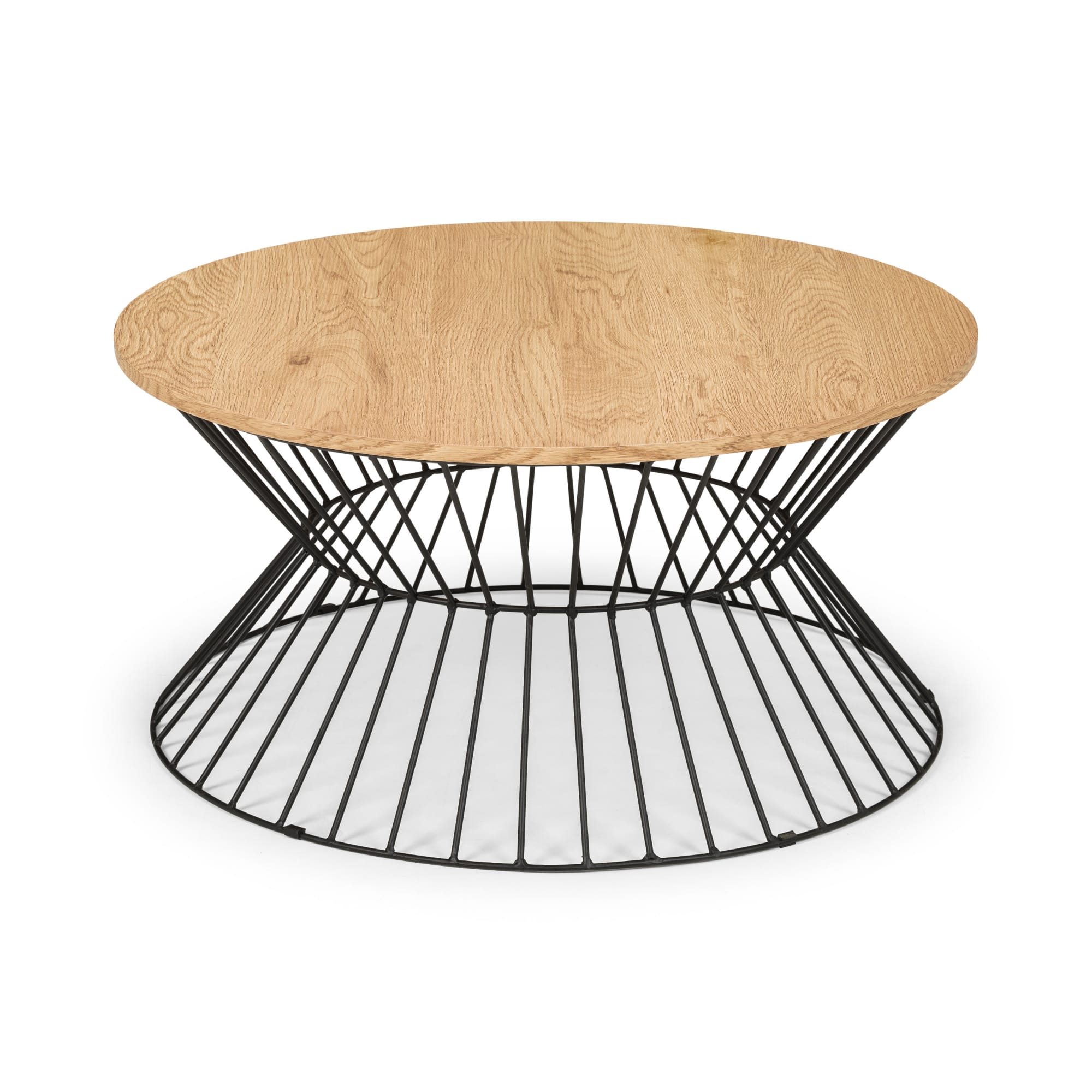 Jersey Round Wire Coffee Table - Euro Oak