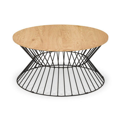 Jersey Round Wire Coffee Table - Euro Oak