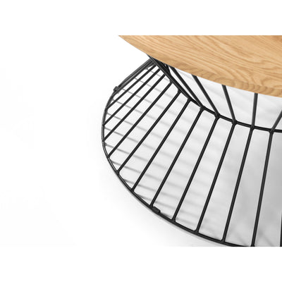 Jersey Round Wire Coffee Table - Euro Oak
