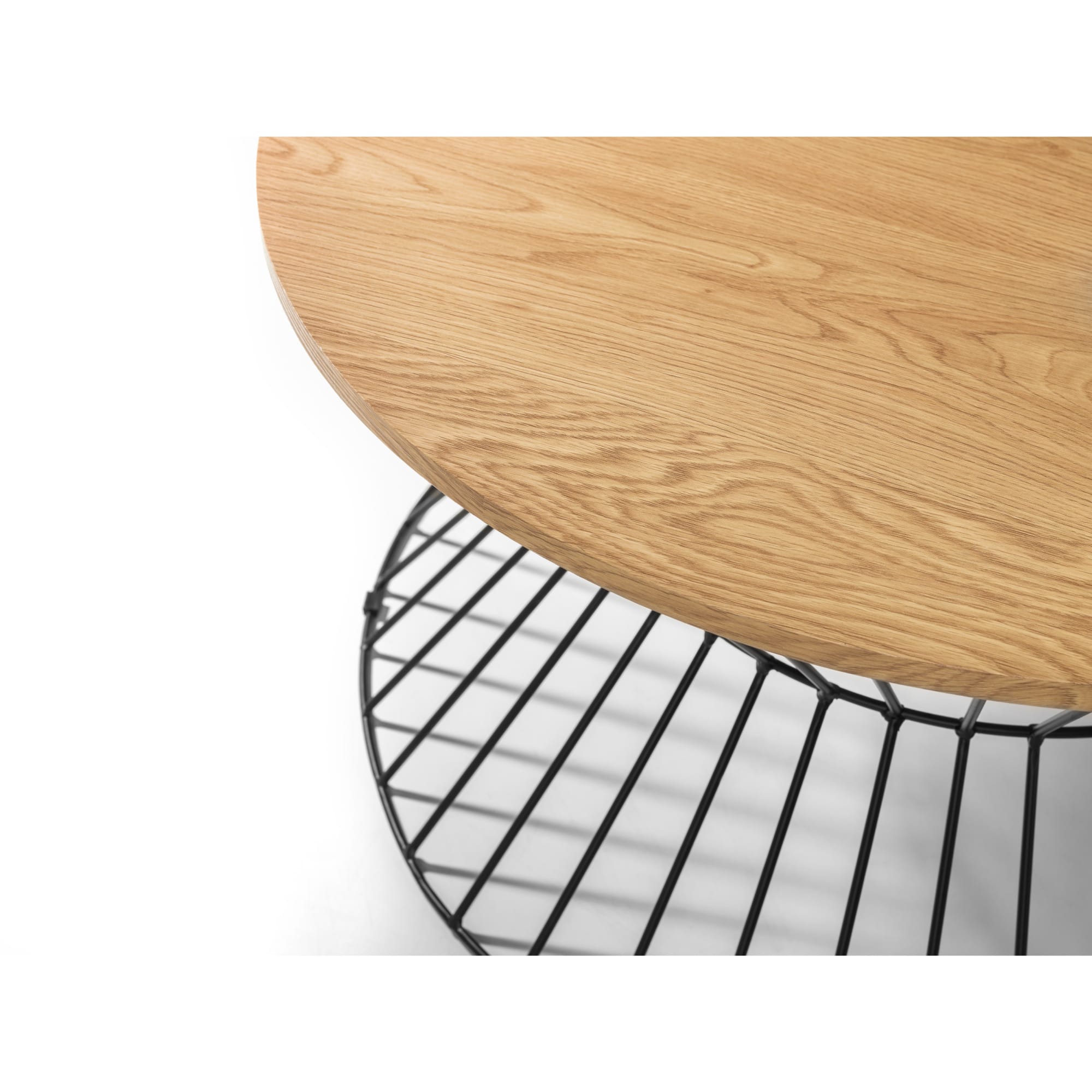 Jersey Round Wire Coffee Table - Euro Oak
