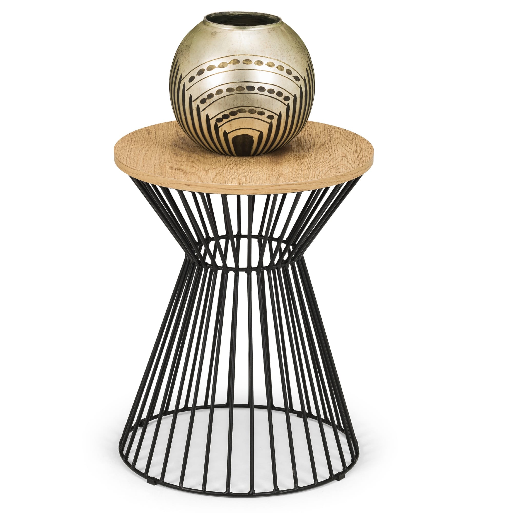 Jersey Round Wire Lamp Table - Euro Oak