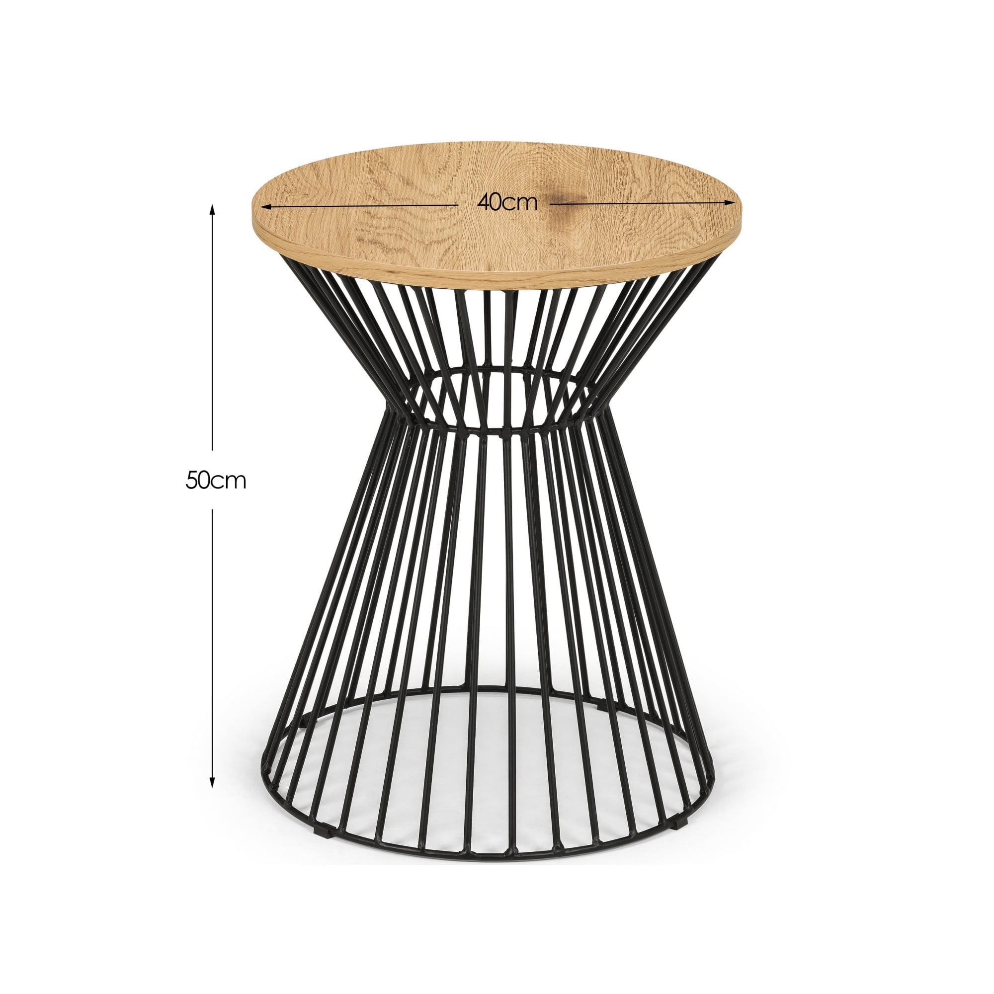 Jersey Round Wire Lamp Table - Euro Oak